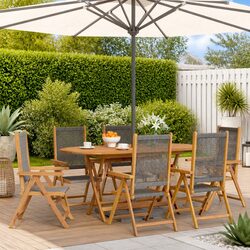 Comfortable 6-Piece Garden Chairs Set with Reclining Feature