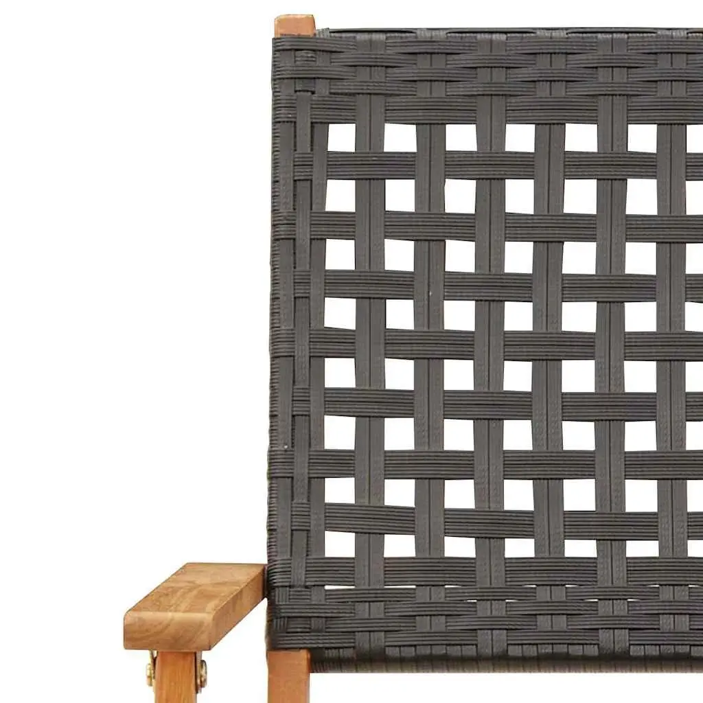 Folding Chairs Outdoor Seating 6 Piece Black Poly Rattan