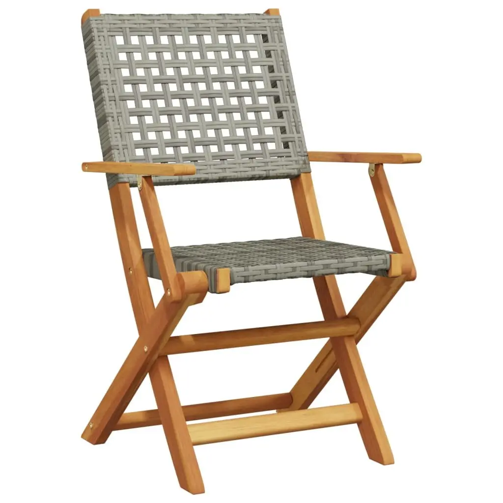 Folding Garden Chairs in Grey Set of 4