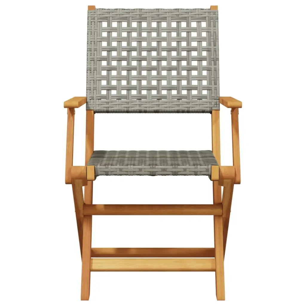 Folding Garden Chairs in Grey Set of 4