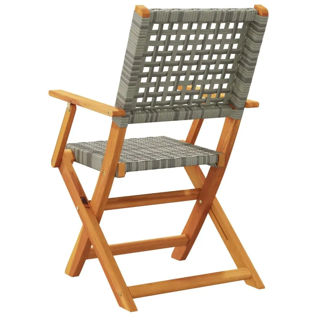 Folding Garden Chairs in Grey Set of 4