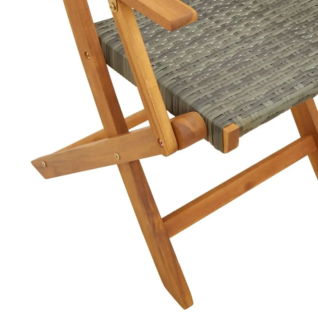 Folding Garden Chairs in Grey Set of 4