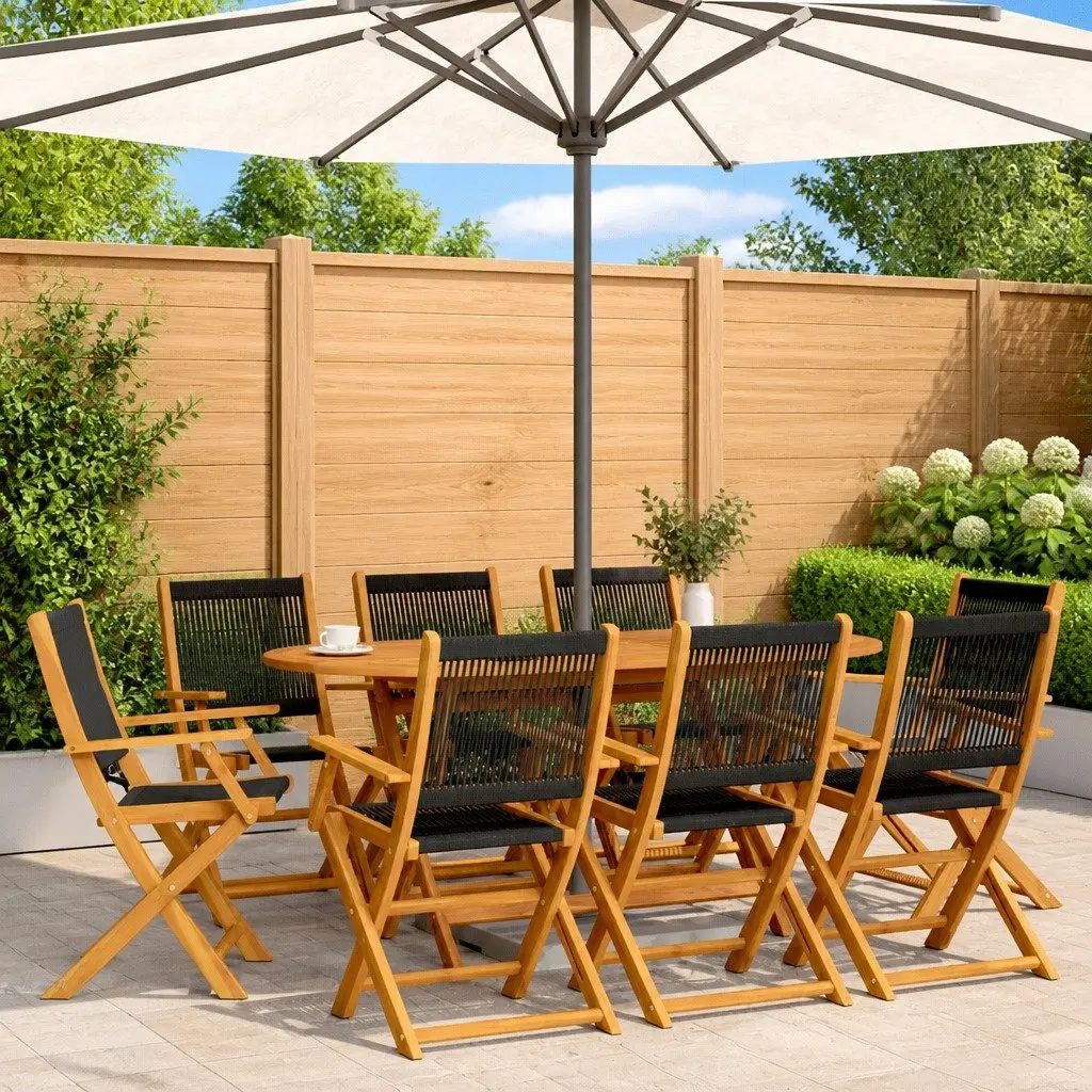 Set of 8 Folding Garden Chairs
