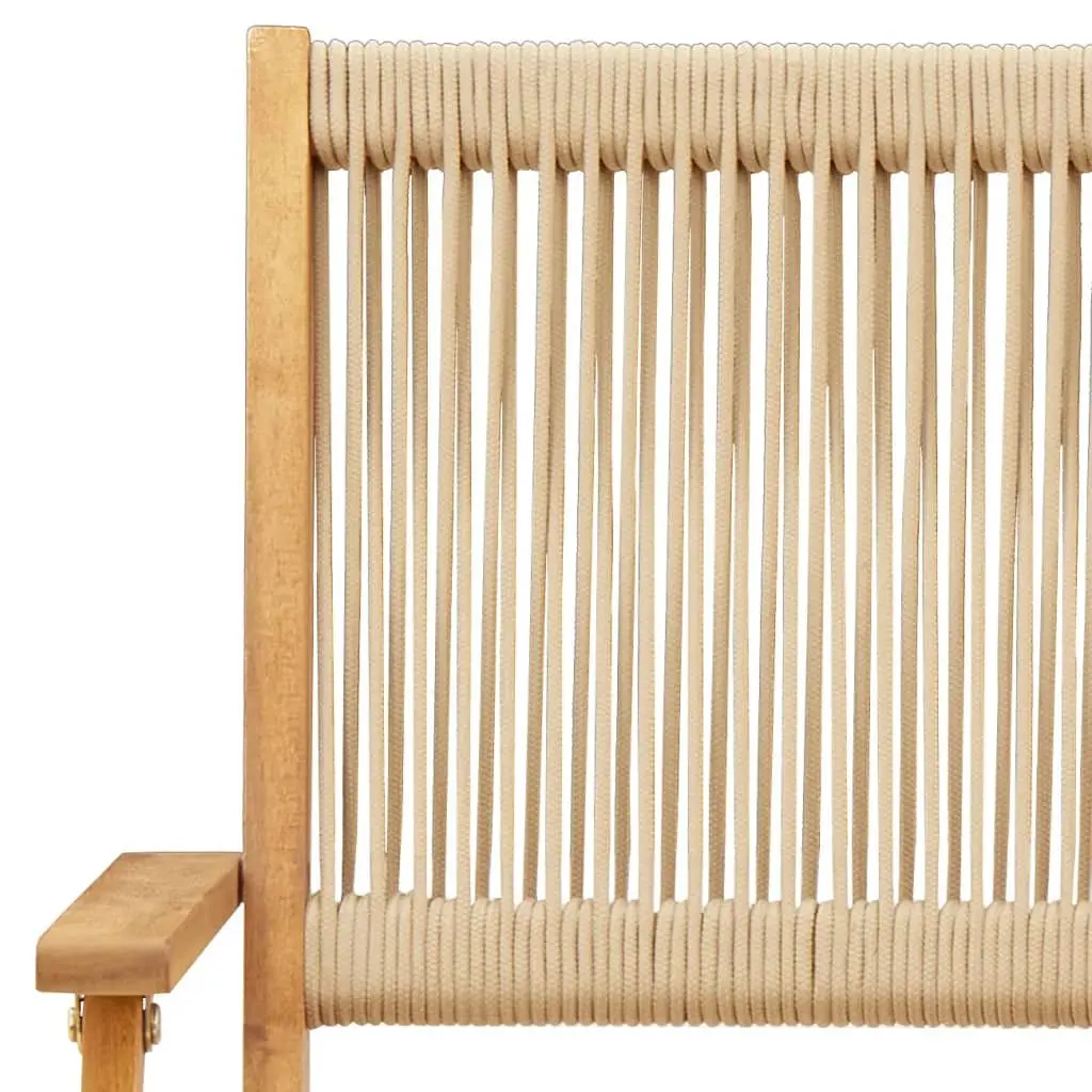 Folding Garden Chairs Outdoor Seating 4 Piece Beige Solid Wood Acacia