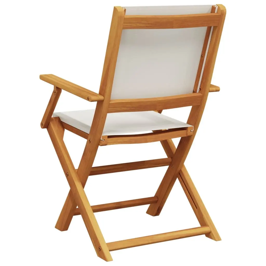 Folding Garden Chairs Outdoor Seating 4 Piece White Wooden Portable