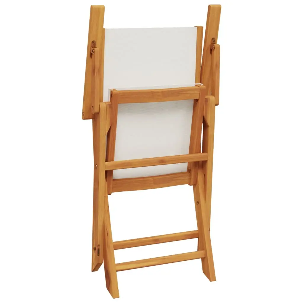 Folding Garden Chairs Outdoor Seating 4 Piece White Wooden Portable