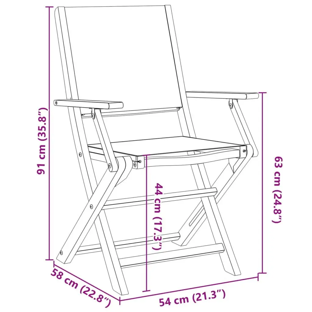 Folding Garden Chairs Set 8 Piece Outdoor Seating White Fabric Wooden