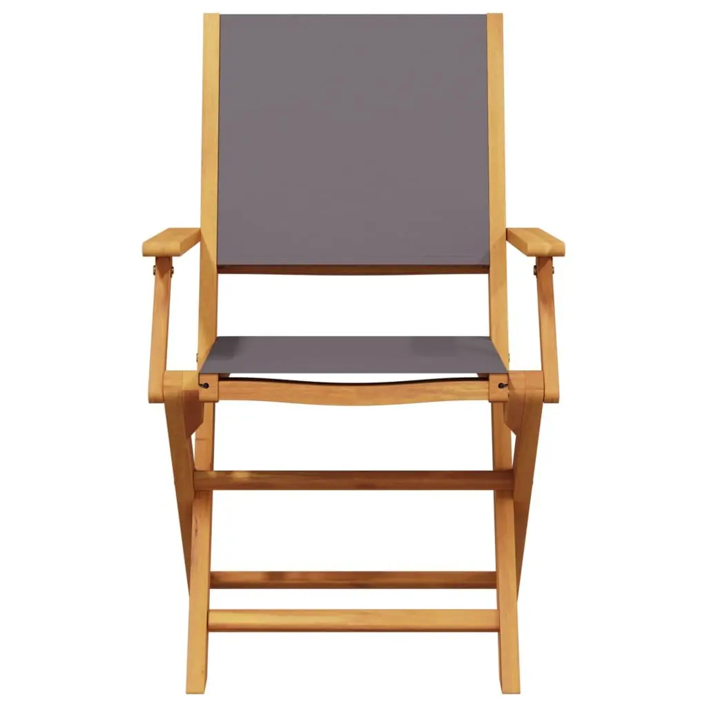 Folding Garden Chairs Set 6 Piece Outdoor Seating Anthracite Solid Acacia Wood
