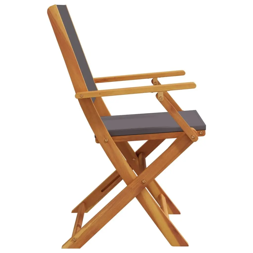 Folding Garden Chairs Set 6 Piece Outdoor Seating Anthracite Solid Acacia Wood