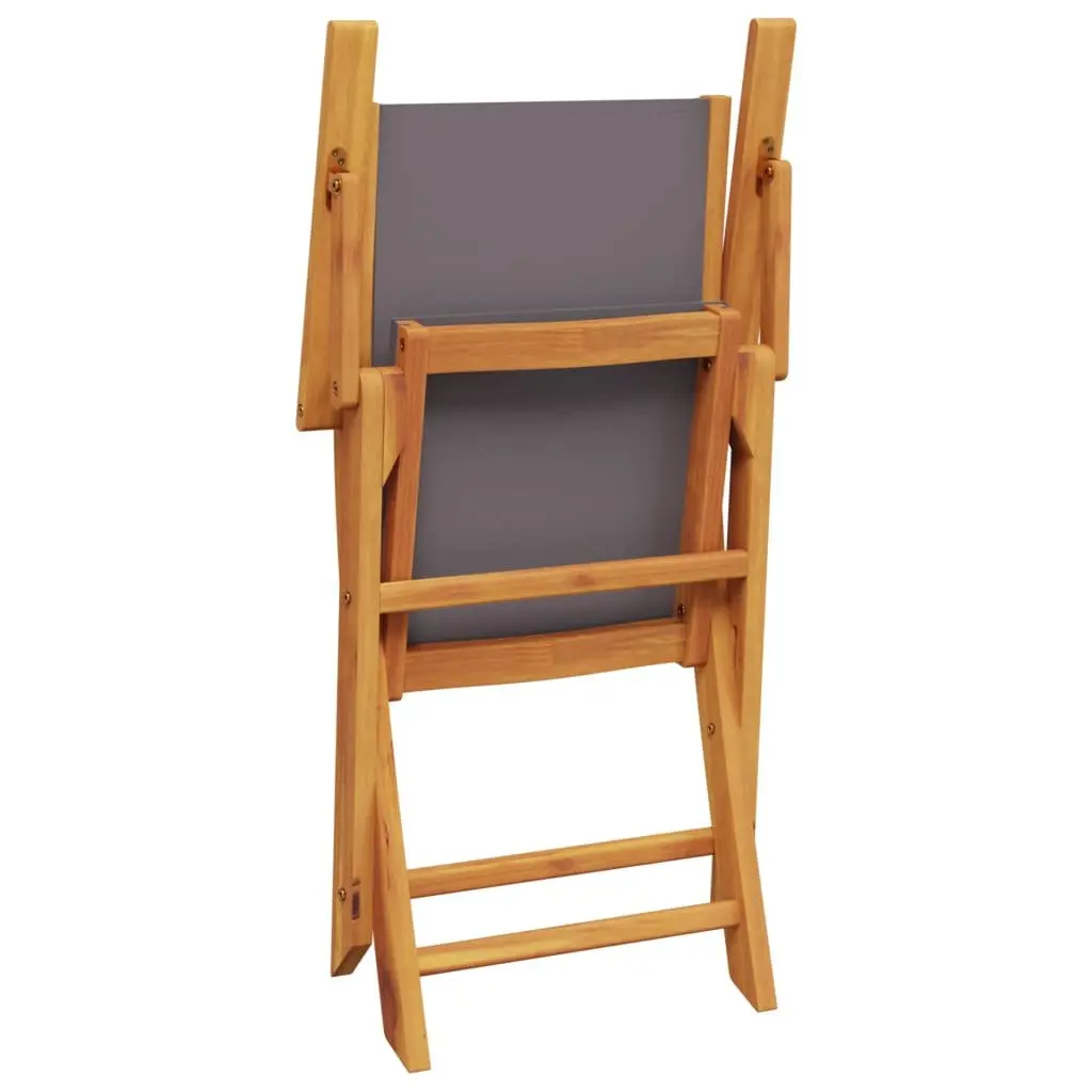 Folding Garden Chairs Set 6 Piece Outdoor Seating Anthracite Solid Acacia Wood