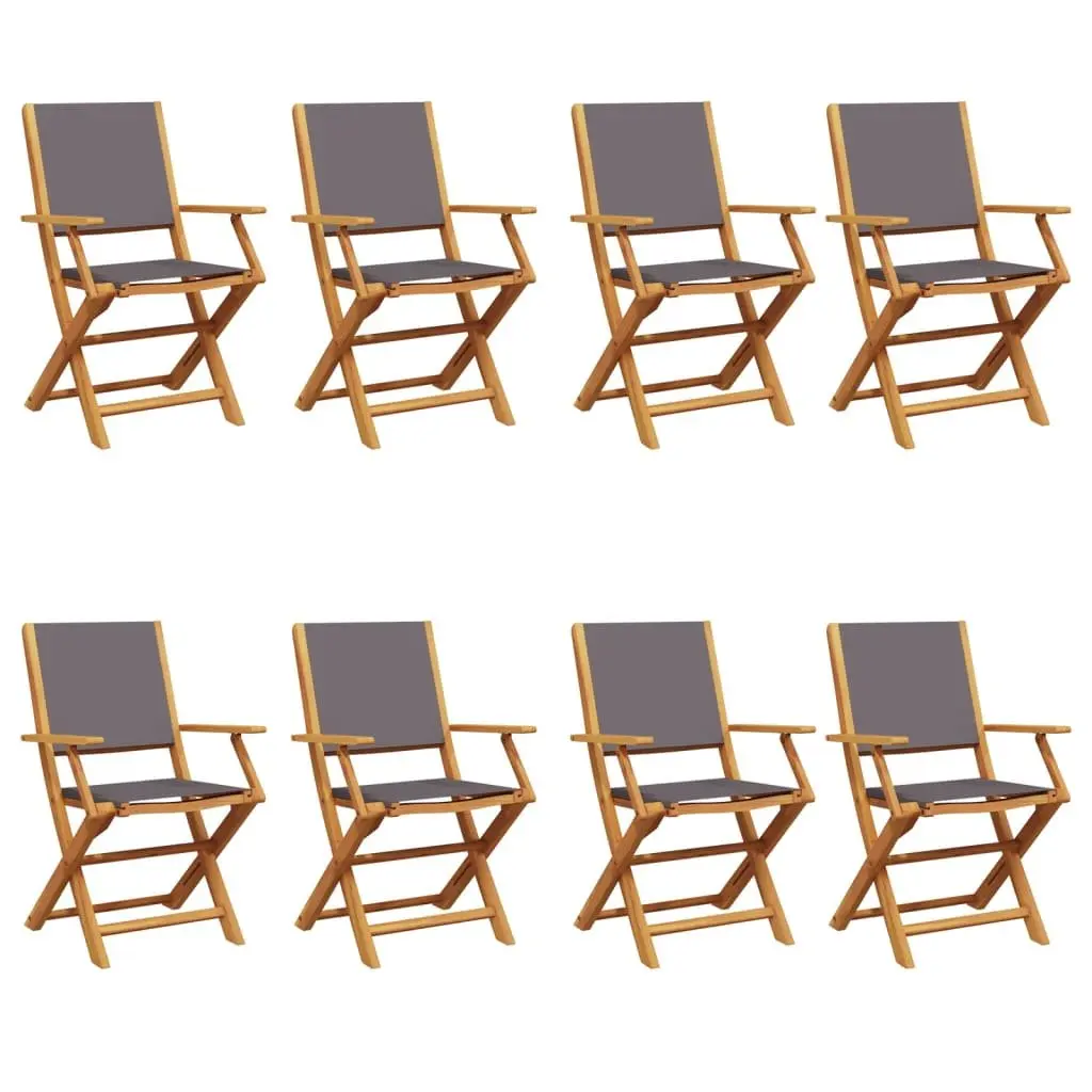 Folding Garden Chairs Set 8 pcs Anthracite Outdoor Seating Patio Furniture