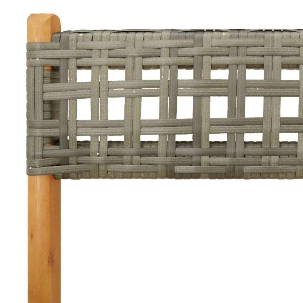 Folding Garden Chairs Set of 6 Outdoor Seating Grey with Wooden Armrests