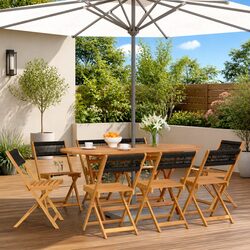 Practical Folding Garden Chairs Set of 8 for Outdoors