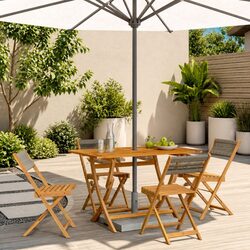 Reliable Folding Garden Chairs Set of 4 in Grey Finish