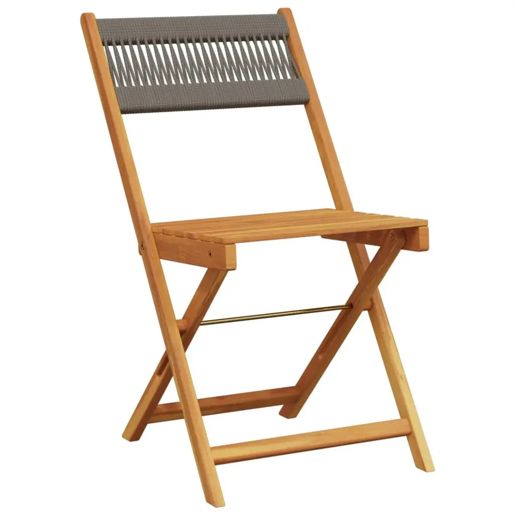 Folding Garden Chairs Outdoor Seating 4 Piece Grey Acacia Wood
