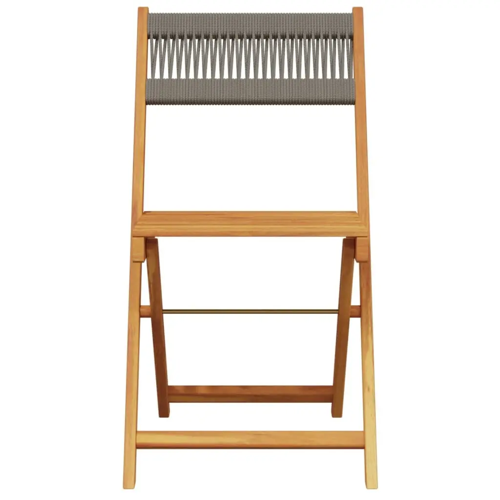 Folding Garden Chairs Outdoor Seating 4 Piece Grey Acacia Wood