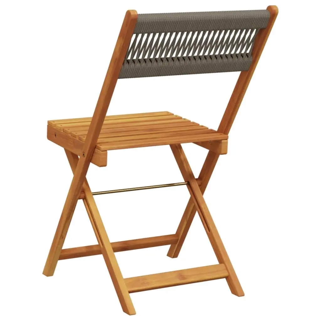 Folding Garden Chairs Outdoor Seating 4 Piece Grey Acacia Wood