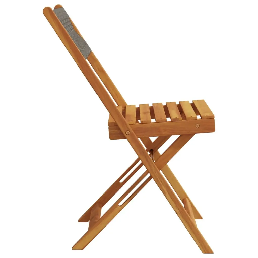 Folding Garden Chairs Outdoor Seating 4 Piece Grey Acacia Wood
