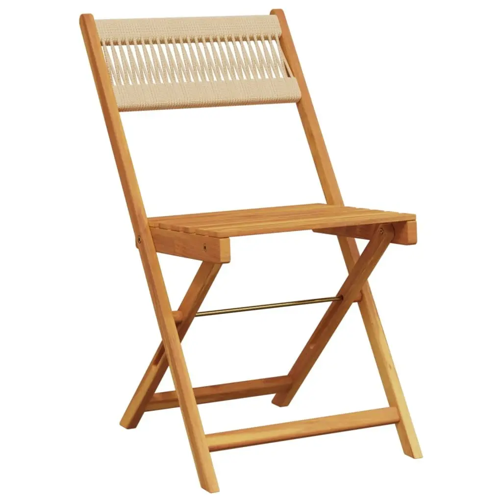 Folding Garden Chairs Outdoor Seating 4 Piece Beige Patio Furniture Set