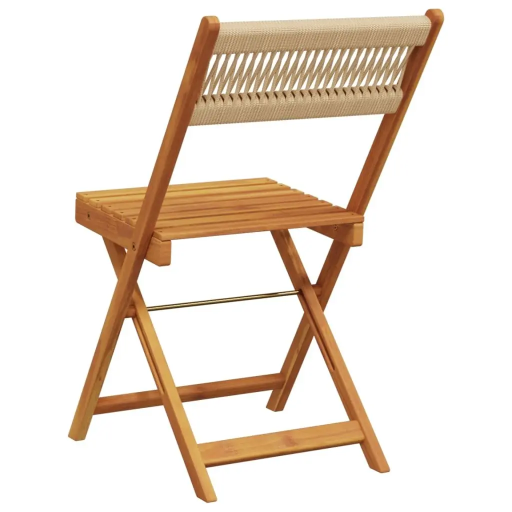 Folding Garden Chairs Outdoor Seating 4 Piece Beige Patio Furniture Set