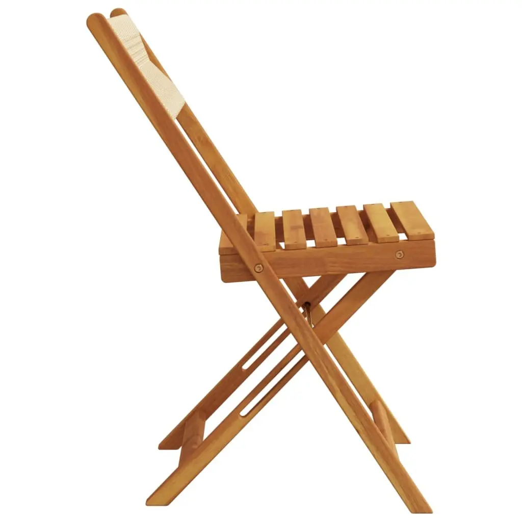 Folding Garden Chairs Outdoor Seating 4 Piece Beige Patio Furniture Set
