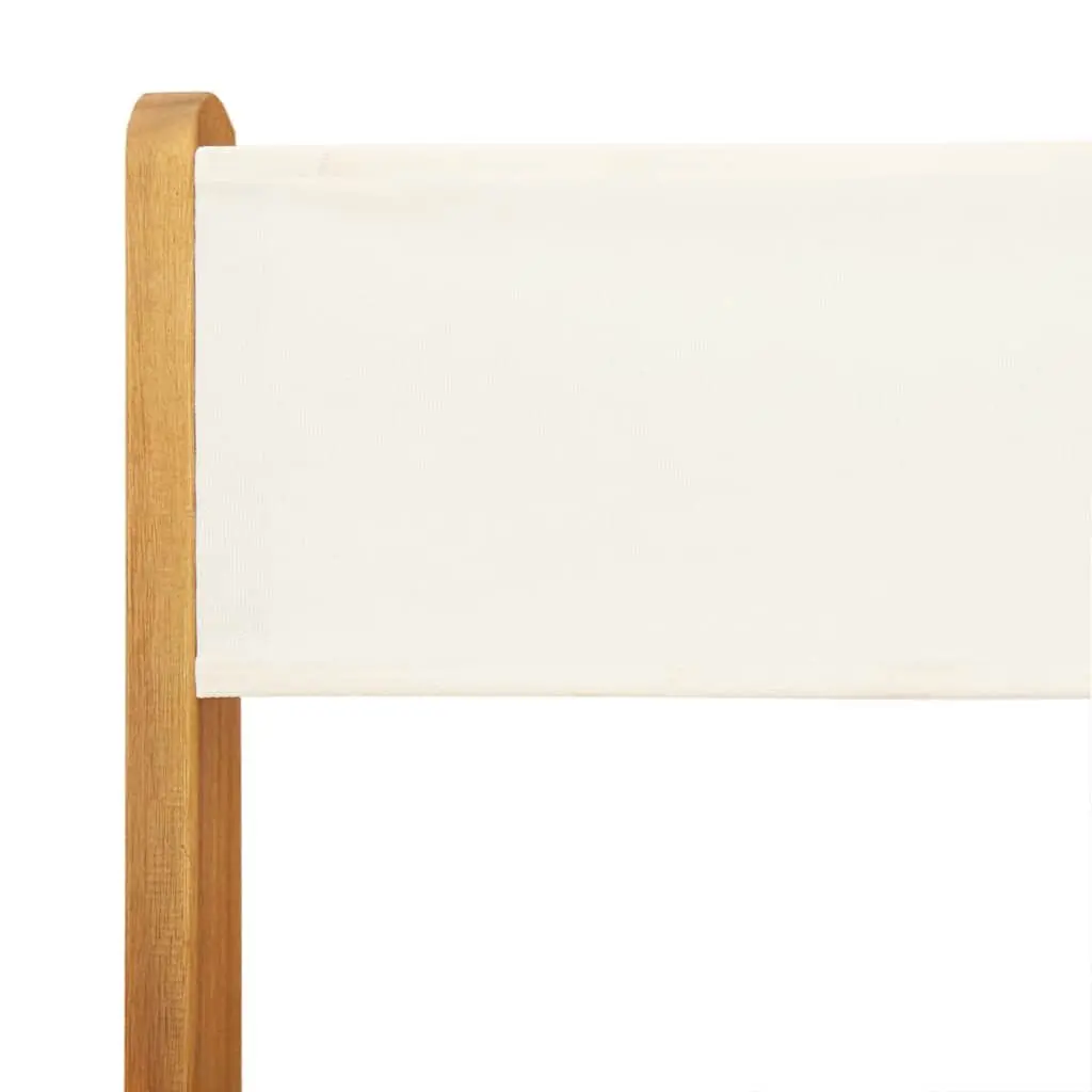Folding Garden Chairs Outdoor Relaxation 6 Piece White Fabric Seat Solid Wood