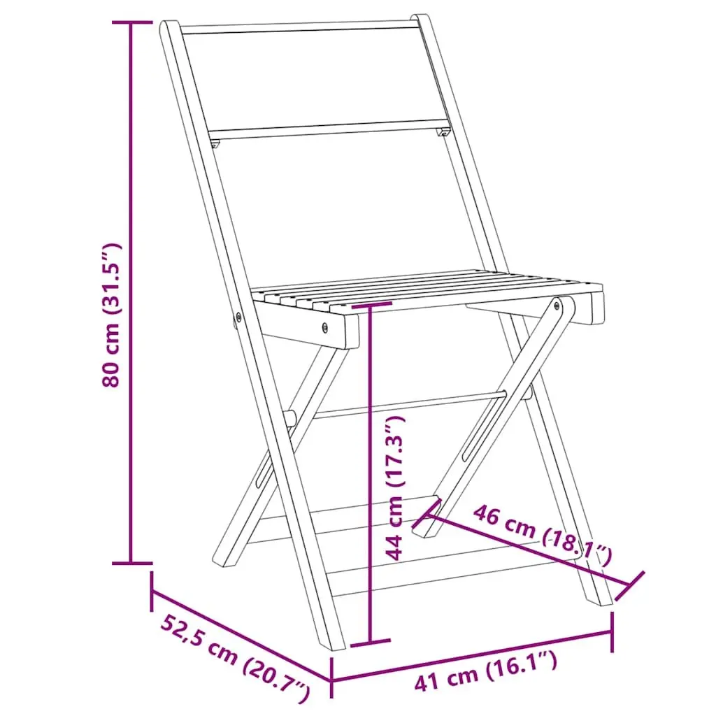 Outdoor Folding Garden Chairs Set of 4