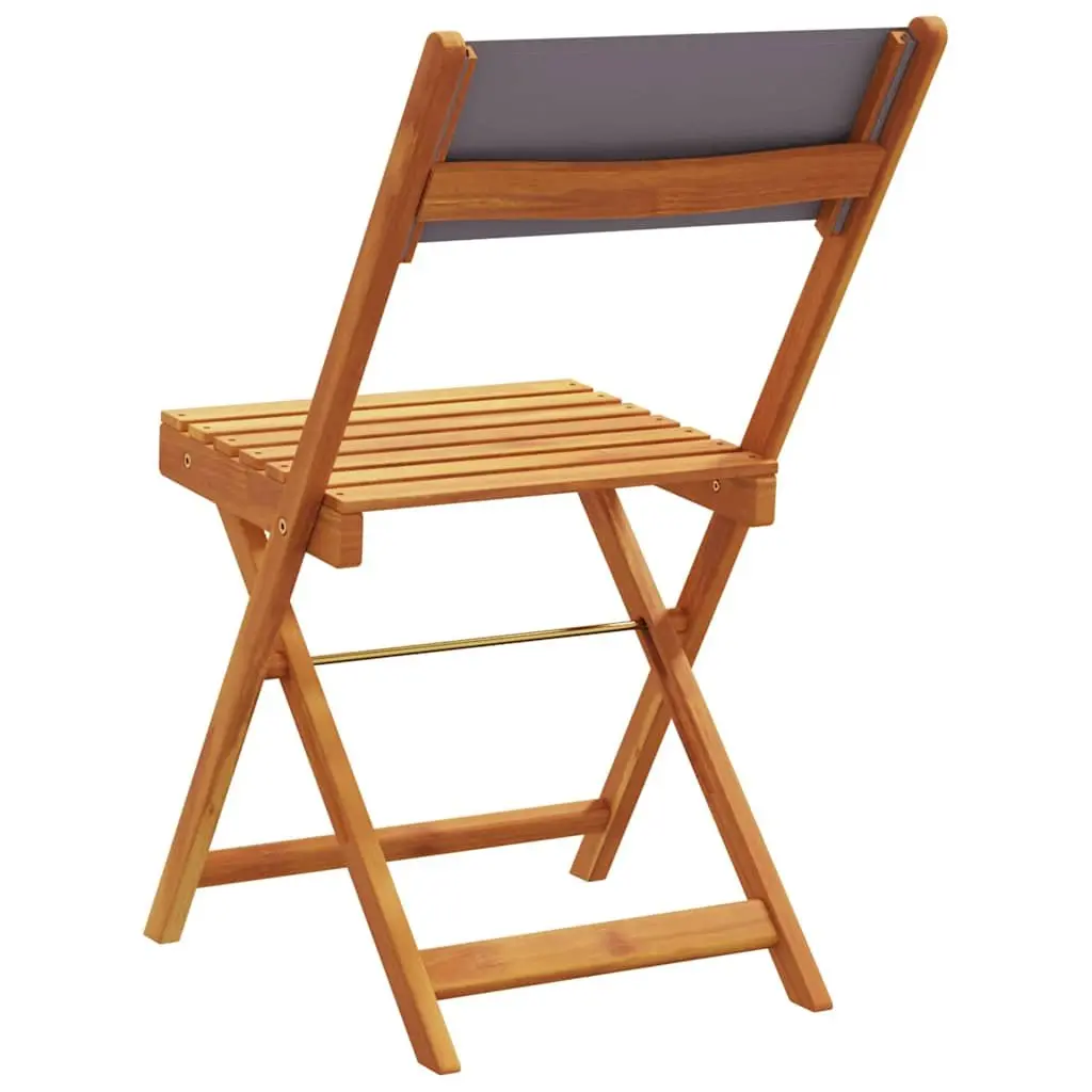 Folding Garden Chairs Set 6 Piece Outdoor Seating Anthracite Fabric Wood