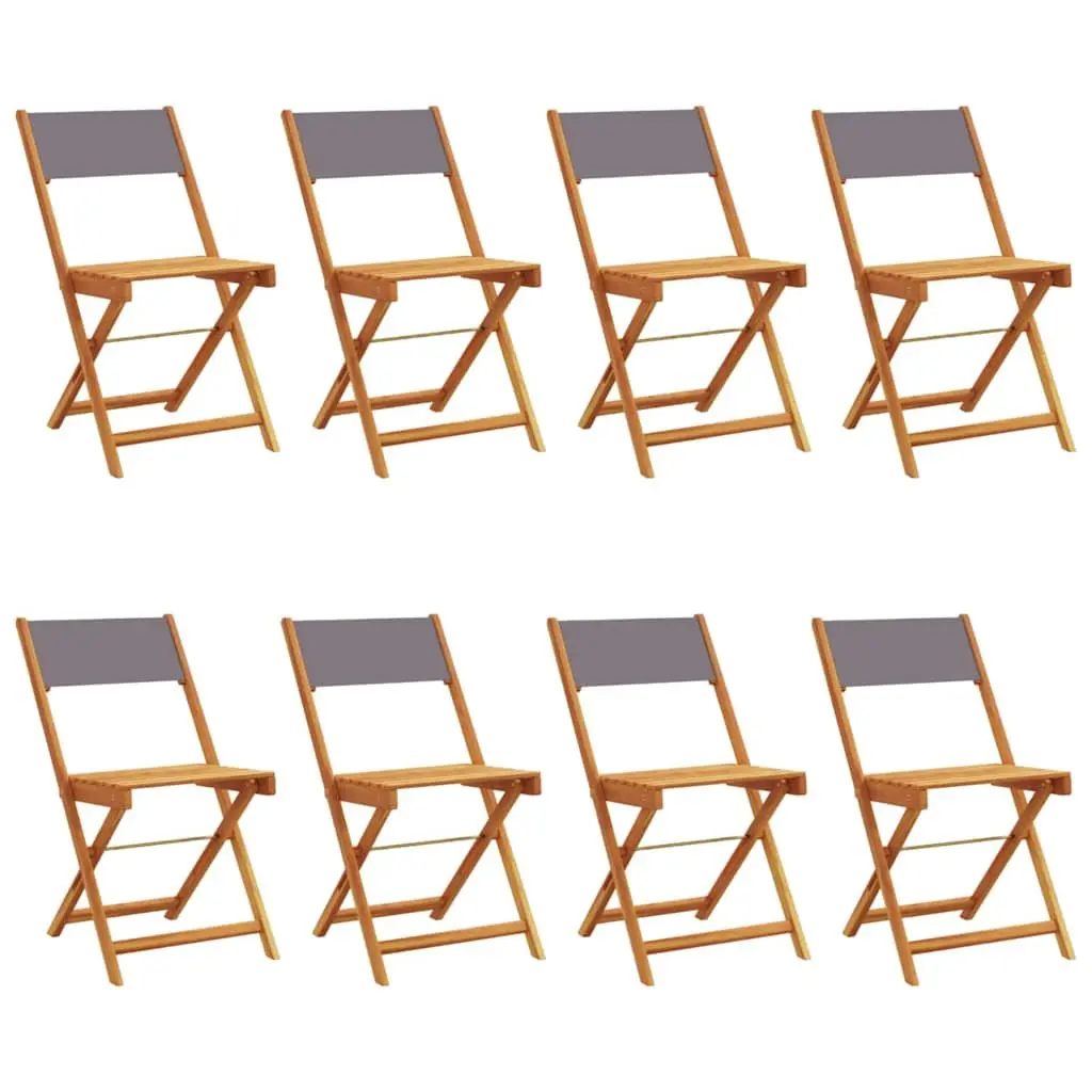 Folding Garden Chairs Set 8 Piece Outdoor Seating Anthracite Acacia Wood