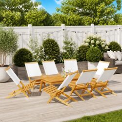 Reliable Folding Garden Chairs in Cream White – Set of 8