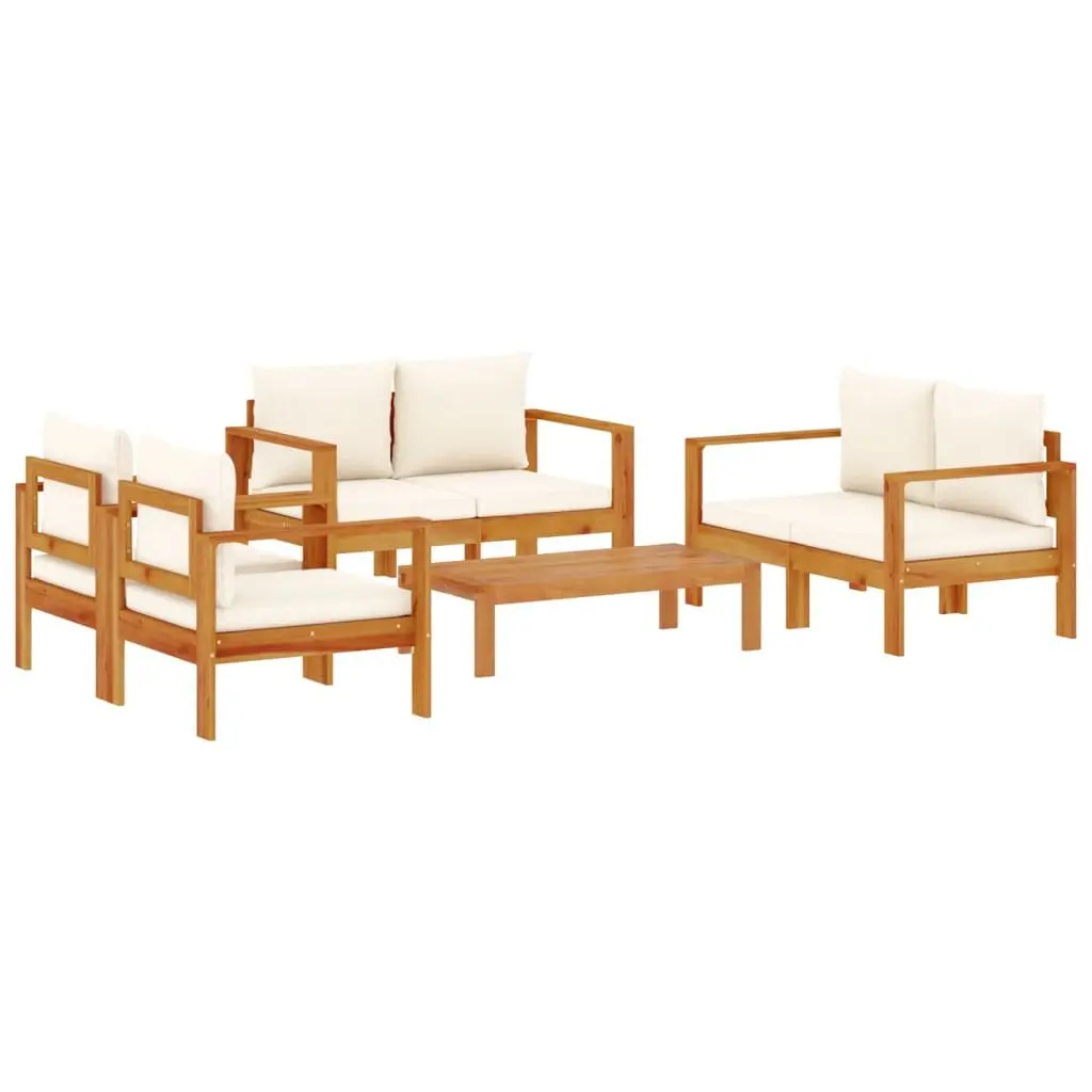 5-Piece Garden Sofa Set with Cream Cushions