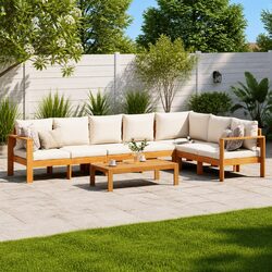 5-Piece Outdoor Sofa Set - Stylish Acacia Wood Furniture