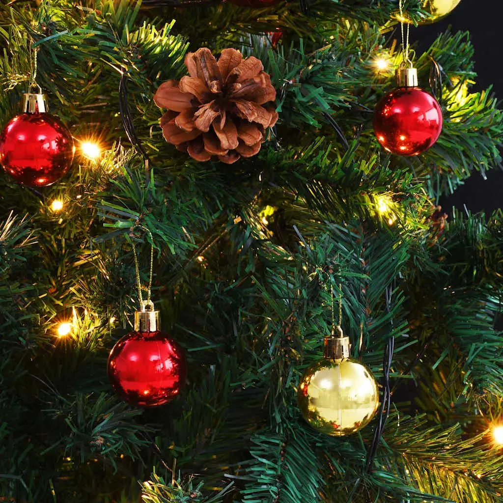 Artificial Christmas Tree Pre-lit 150cm Green with LED Baubles Indoor Outdoor