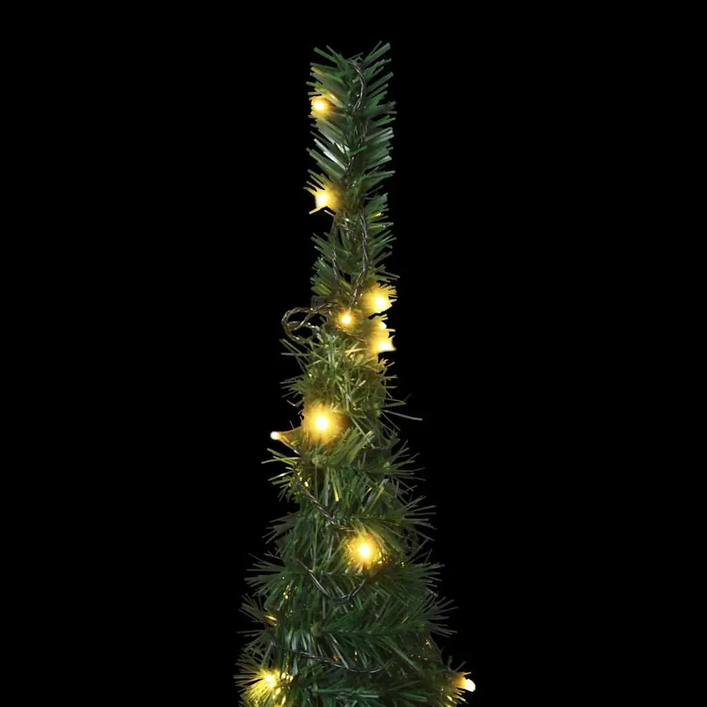 Pop-up String Artificial Christmas Tree 180 cm Green Pre-lit LED Holiday
