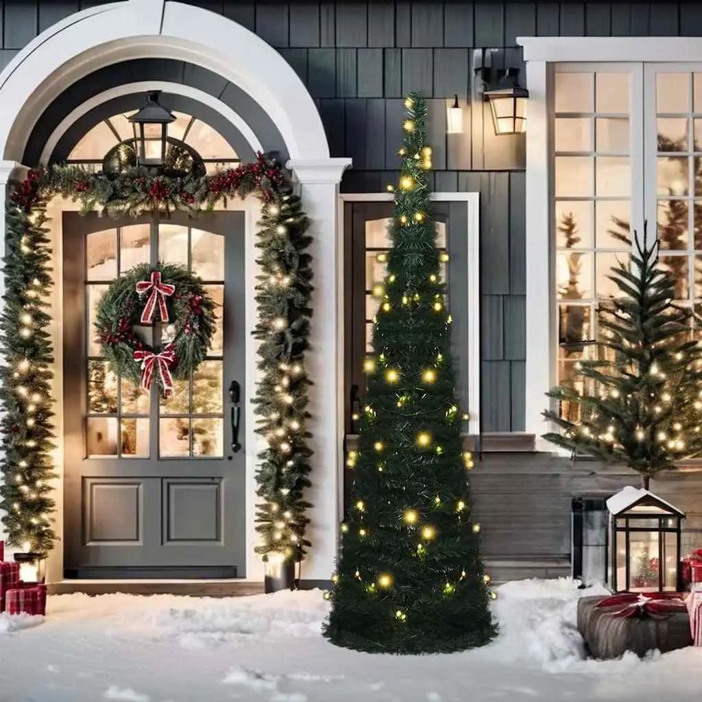 Artificial Christmas Tree Pre-lit LED 210cm Green Home Decor