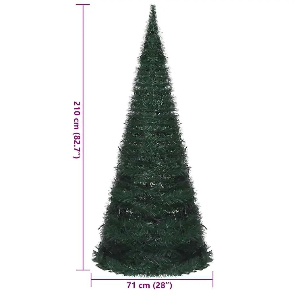 Artificial Christmas Tree Pre-lit LED 210cm Green Home Decor