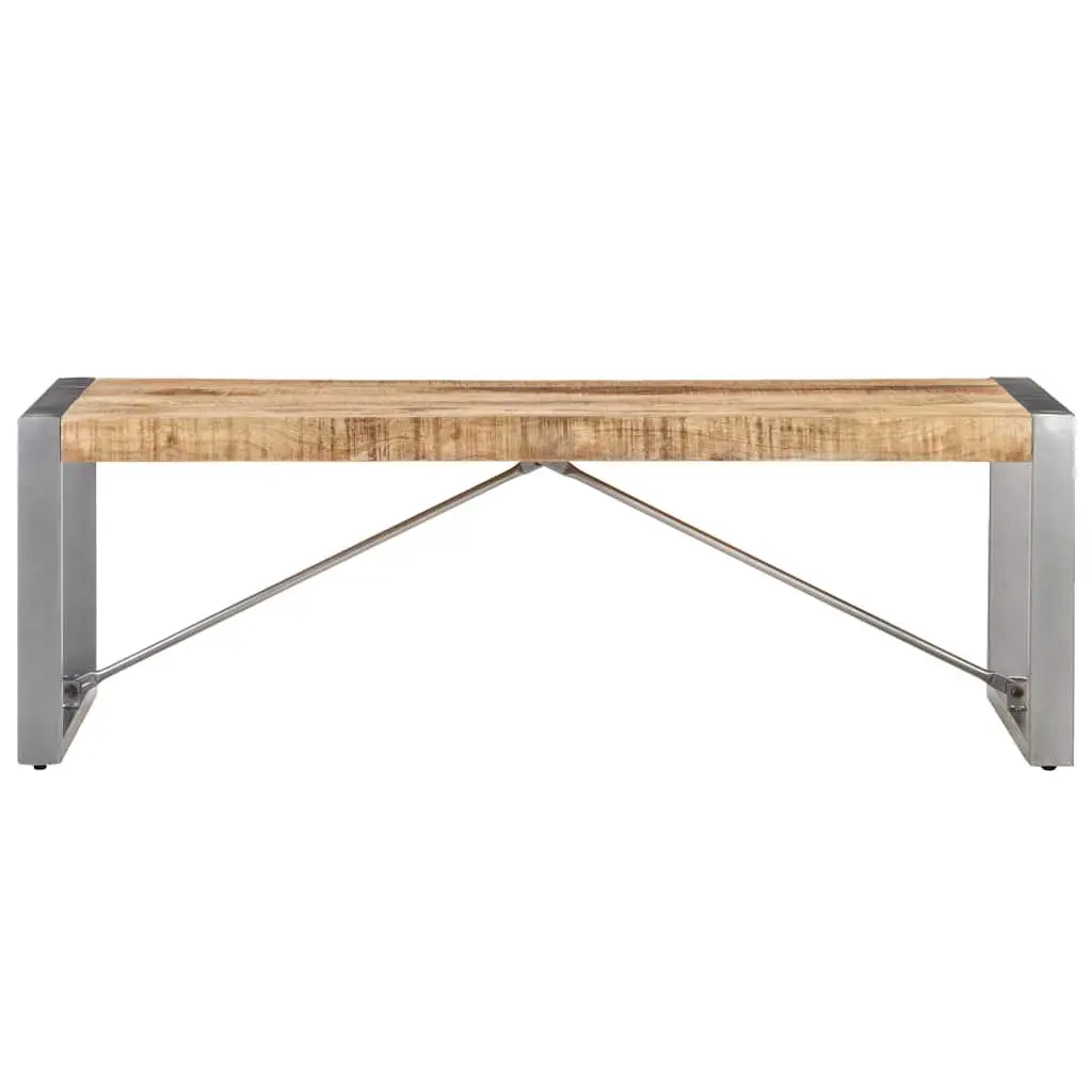 Coffee Table Industrial Accent 120x60x40 cm Brown Rough Mango Wood