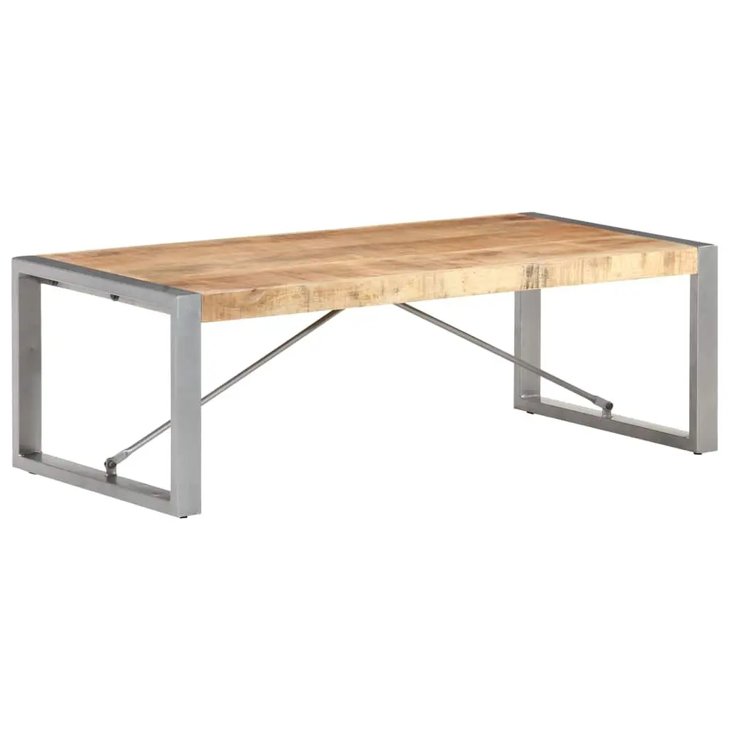 Coffee Table Industrial Accent 120x60x40 cm Brown Rough Mango Wood