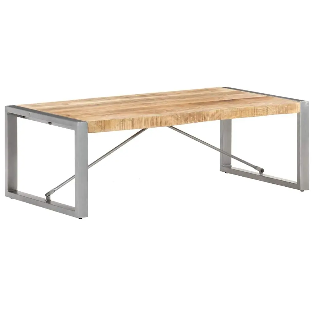 Coffee Table Industrial Accent 120x60x40 cm Brown Rough Mango Wood