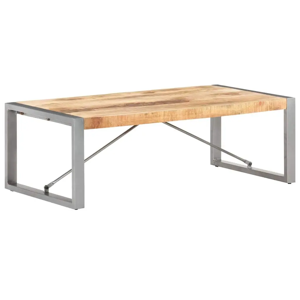 Coffee Table Industrial Accent 120x60x40 cm Brown Rough Mango Wood