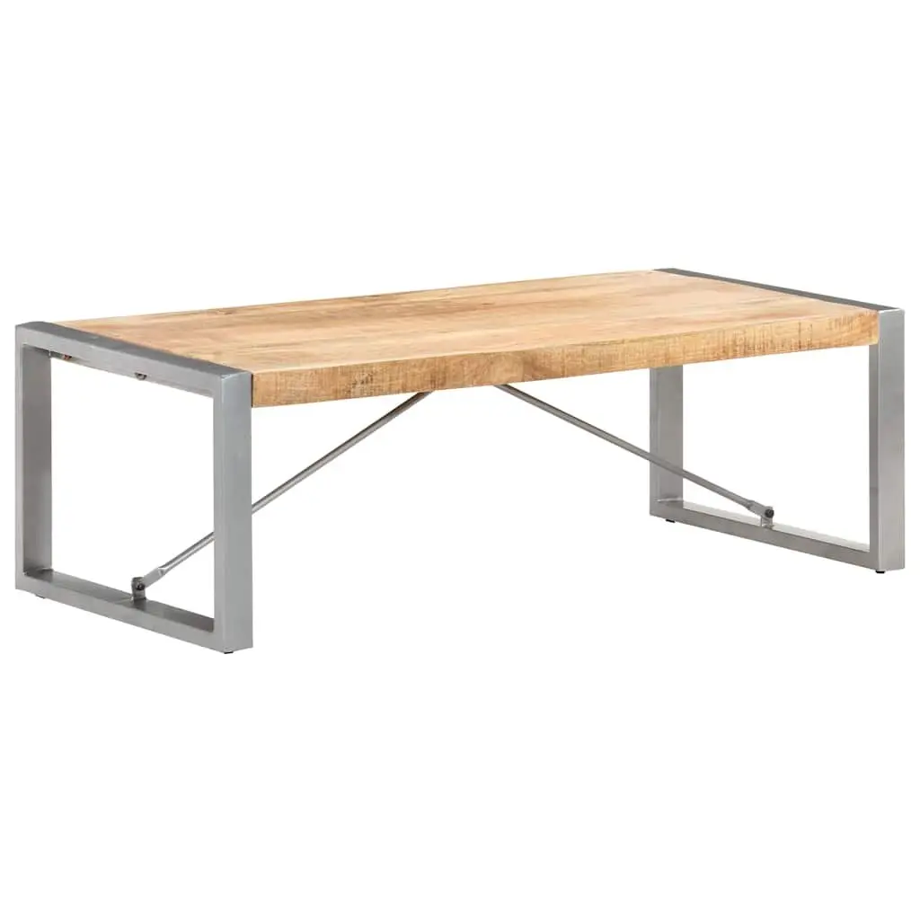 Coffee Table Industrial Accent 120x60x40 cm Brown Rough Mango Wood