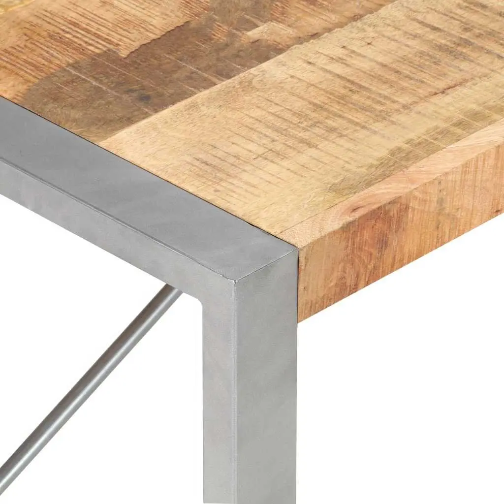 Coffee Table Industrial Accent 120x60x40 cm Brown Rough Mango Wood