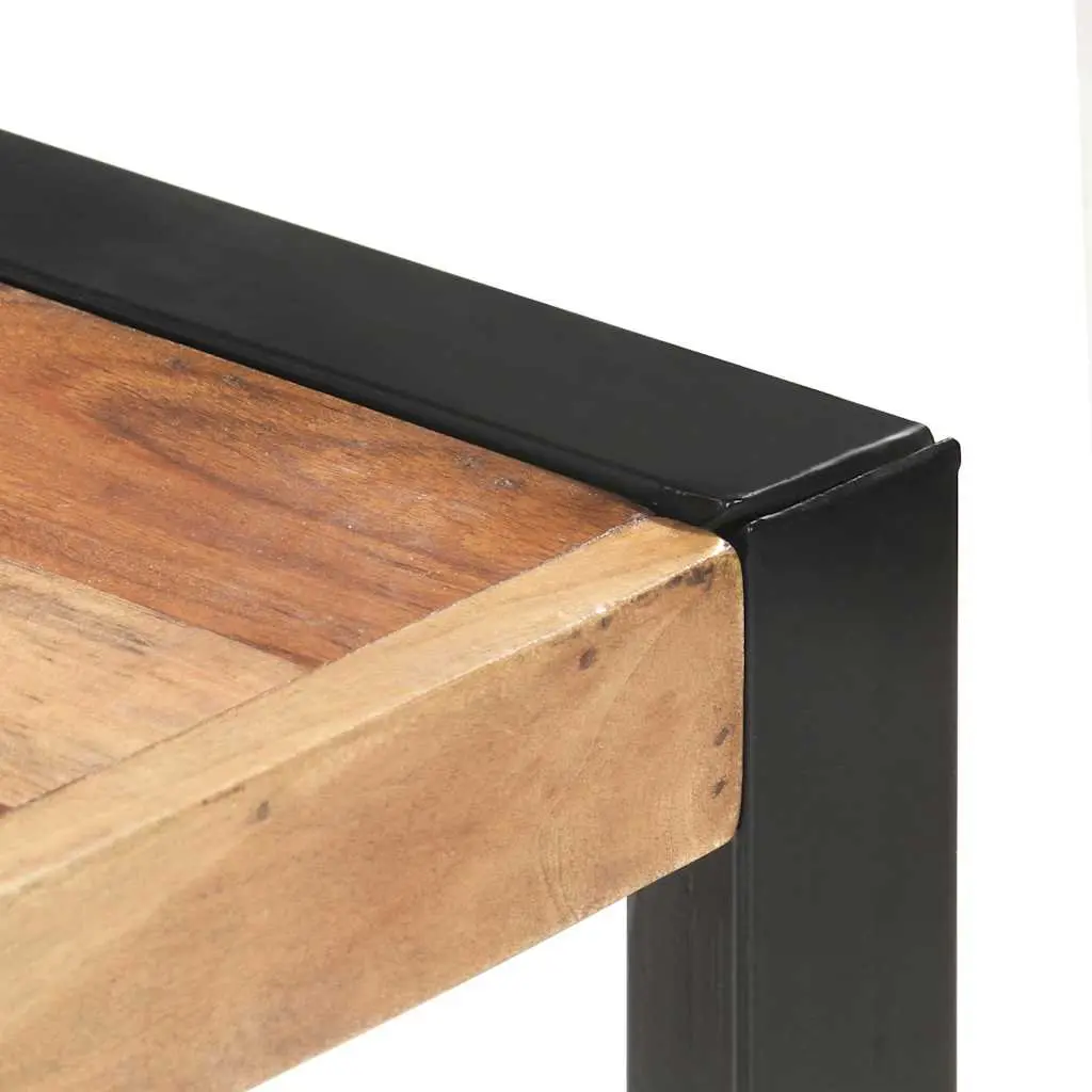 Dining Table Industrial Brown 160x80x75cm Solid Wood Acacia Rubberwood Steel
