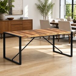 Brown Solid Wood Dining Table 180x90x75 cm - Great Value