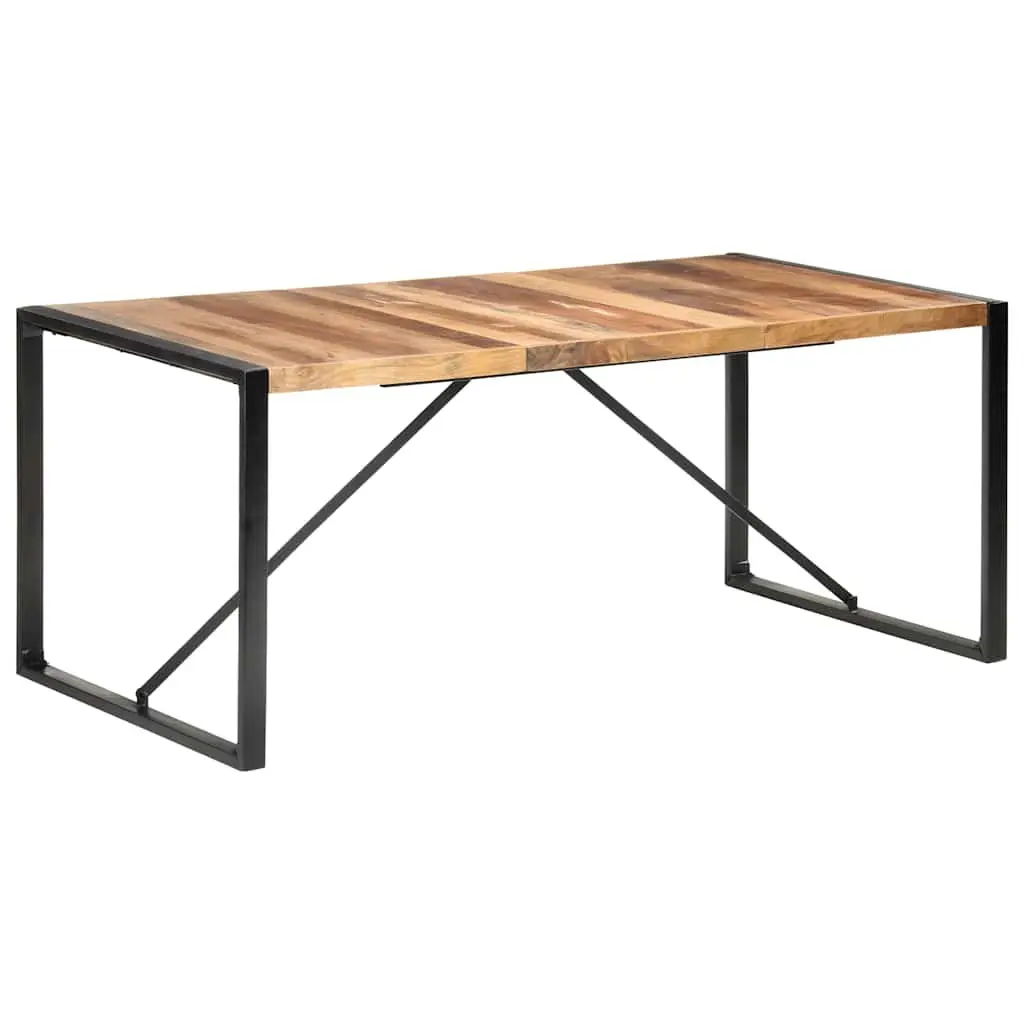 Dining Table Industrial Style 180x90x75 cm Brown Solid Acacia Rubberwood