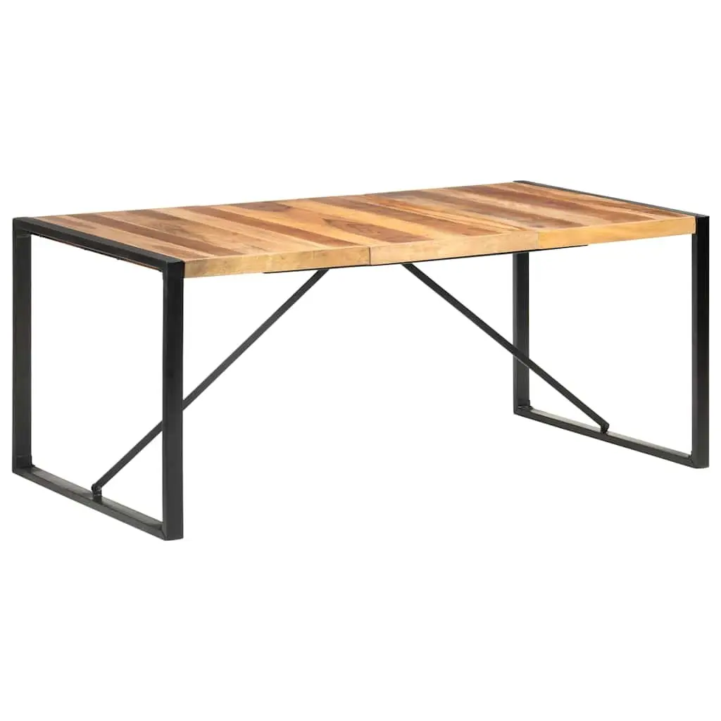 Dining Table Industrial Style 180x90x75 cm Brown Solid Acacia Rubberwood