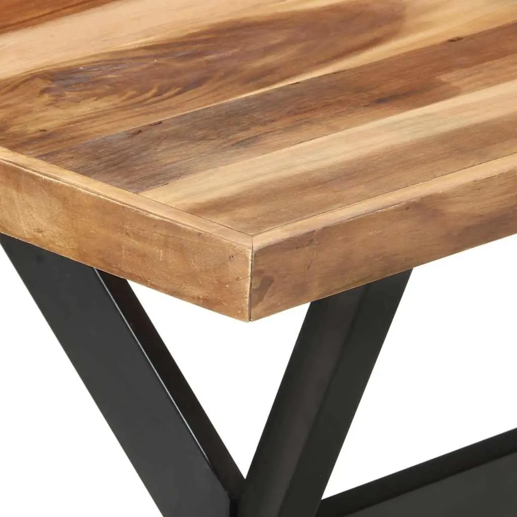 Dining Table Industrial Style 140x70x75 cm Brown Solid Wood