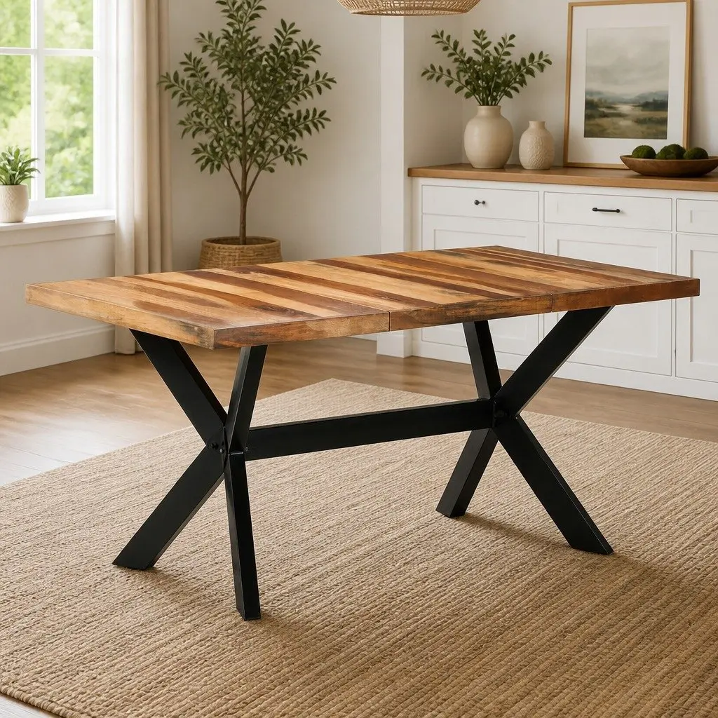 Solid Wood Dining Table with Unique Charm