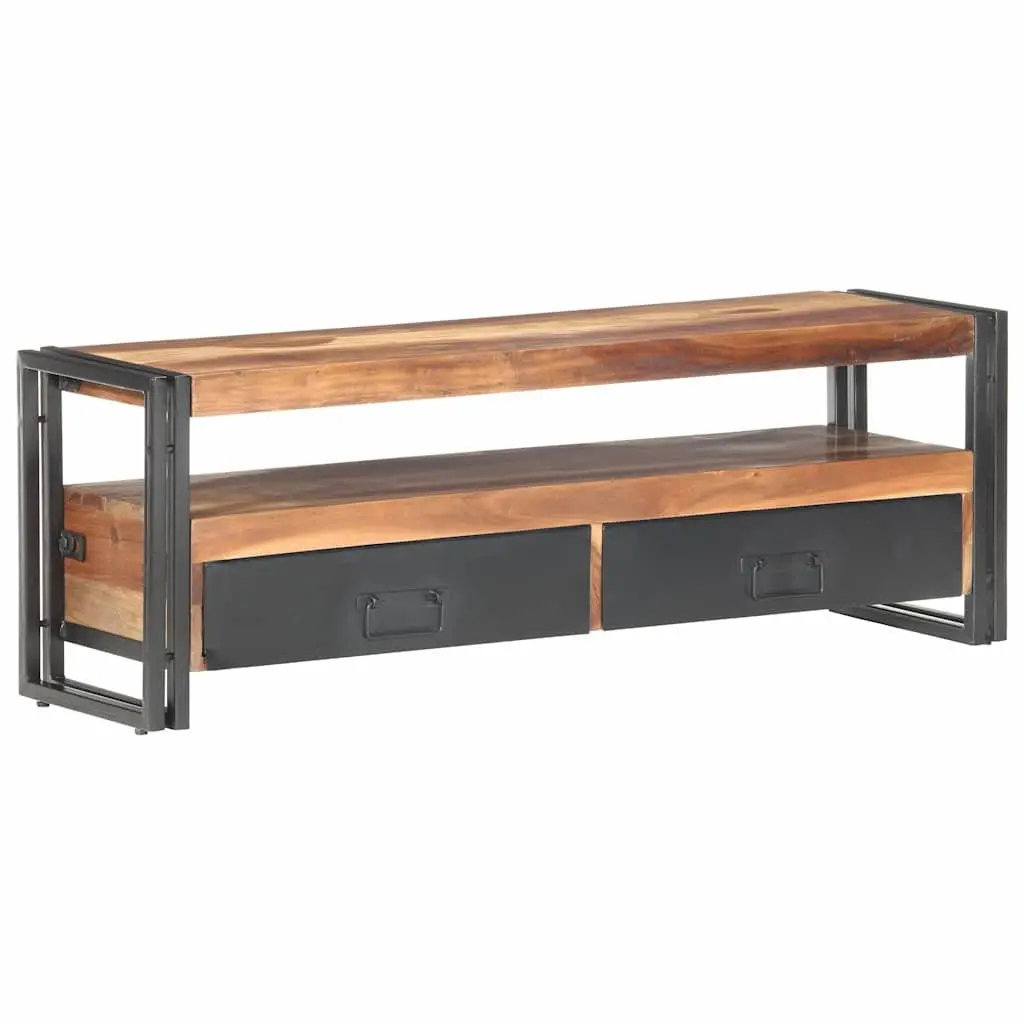 TV Cabinet Storage Unit 120x30x40 cm Brown Wood with Drawers Open Compartment
