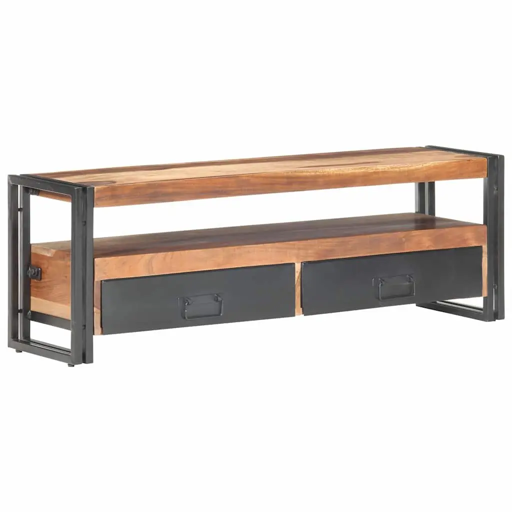 TV Cabinet Storage Unit 120x30x40 cm Brown Wood with Drawers Open Compartment